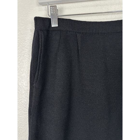 Vintage St. John Skirt Size 6 Black Santana Knit Pull On Quiet Luxury Old Money - Picture 3 of 10